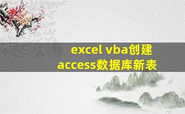 excel vba创建access数据库新表